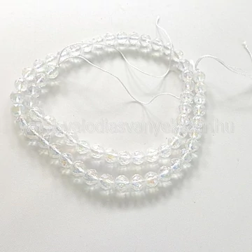 Hegyikristály fazettált aurakvarc szál 6 mm