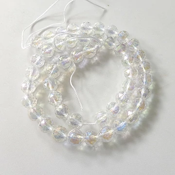 Hegyikristály fazettált aurakvarc szál 8 mm