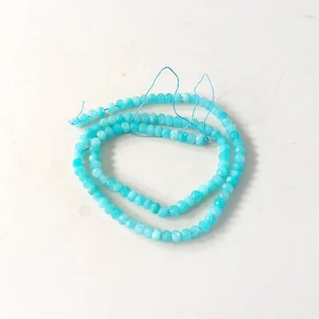 Amazonit fazettált tárcsa szál 4 x 5 mm