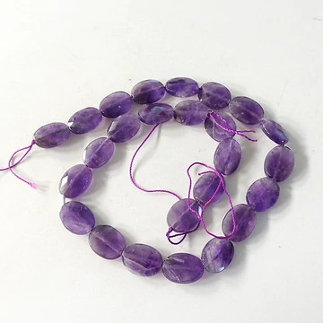 Ametiszt fazettált ovál szál 12 x 16 mm