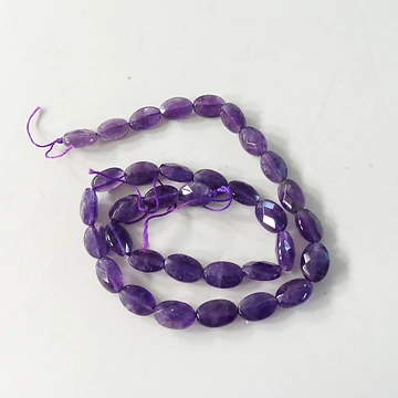 Ametiszt fazettált ovál szál 12 x 8 mm