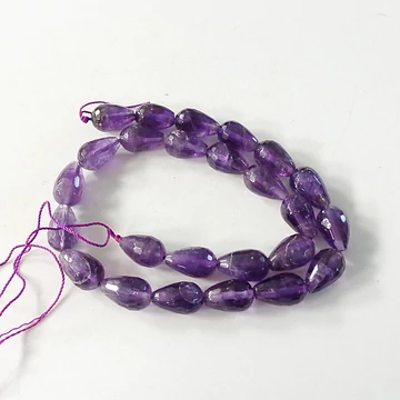 Ametiszt fazettált csepp szál 10 x 15 mm