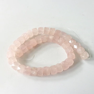 Rózsakvarc fazettált henger szál 10 x 13 mm