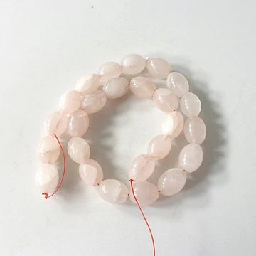 Rózsakvarc duci hordó szál 18 x 14 mm