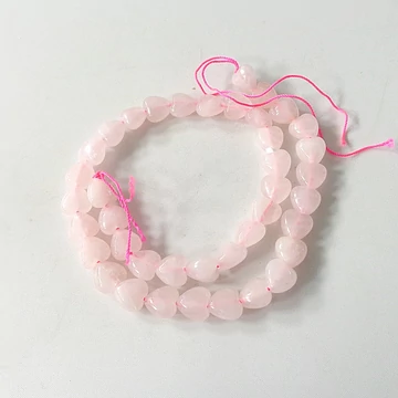 Rózsakvarc szív szál 10 mm