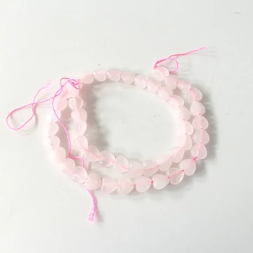 Rózsakvarc szív szál 8 mm