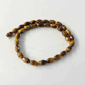 Tigrisszem fazettált rizs szál 8 x 12 mm