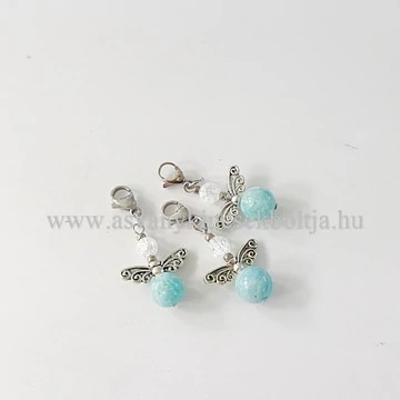 Amazonit-repesztett hegyikristály tündérmedál kapoccsal Amazonit-repesztett hegyikristály tündérmedál kapoccsal
