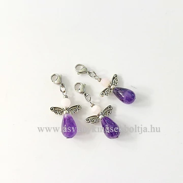 Ametiszt-rózsakvarc tündérmedál kapoccsal Ametiszt-rózsakvarc tündérmedál kapoccsal