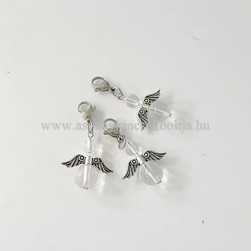 Hegyikristály angyalka medál kapoccsal Hegyikristály angyalka medál kapoccsal