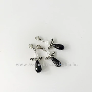 Ónix-repesztett hegyikristály tündérmedál kapoccsal Ónix-repesztett hegyikristály tündérmedál kapoccsal