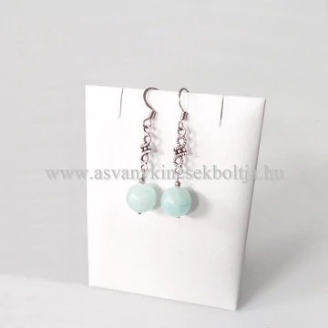 Akvamarin mintás fülbevaló
