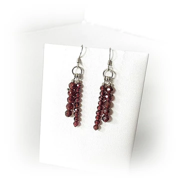 Gránát 2 szárú fülbevaló