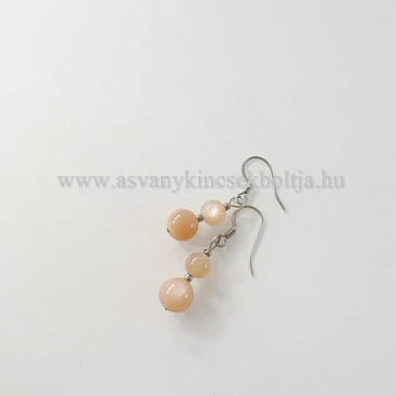 Barna holdkő 2 golyós fülbevaló