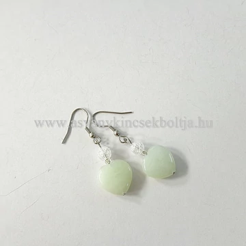 Jáde szíves fülbevaló Jáde szíves fülbevaló