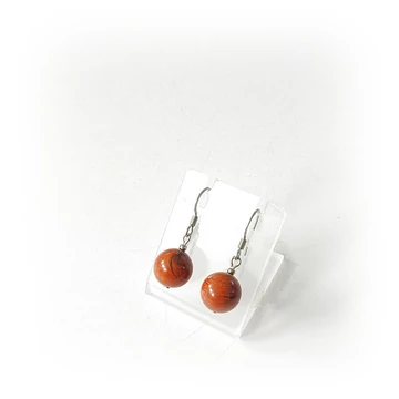 Vörösjáspis 1 golyós fülbevaló