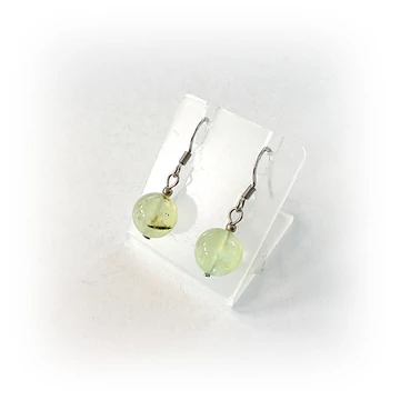 Prehnit 1 golyós fülbevaló