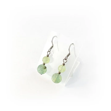 Prehnit 2 golyós fülbevaló