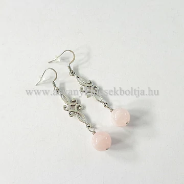 Rózsakvarc íves fülbevaló Rózsakvarc íves fülbevaló