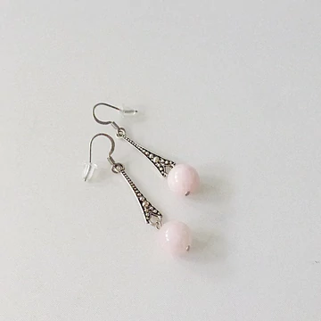 Egyedi rózsakvarc fülbevaló zippes Egyedi rózsakvarc fülbevaló zippes