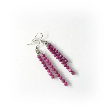 Rubin 2 szárú fülbevaló