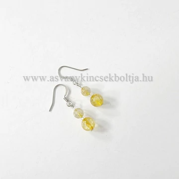Rutilkvarc 2 golyós fülbevaló Rutilkvarc 2 golyós fülbevaló