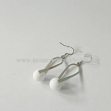 Tejkvarc csavart fülbevaló Tejkvarc csavart fülbevaló