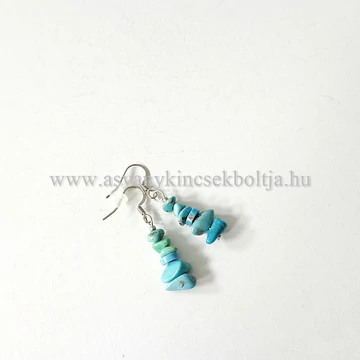 Türkiz szemcsés fülbevaló (kékes)