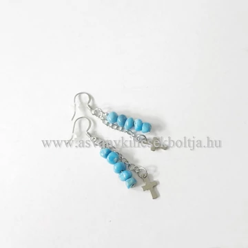 Türkiz nugget fülbevaló (kékes)