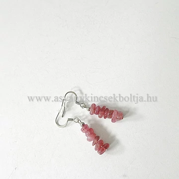 Vörös turmalin szemcsés fülbevaló