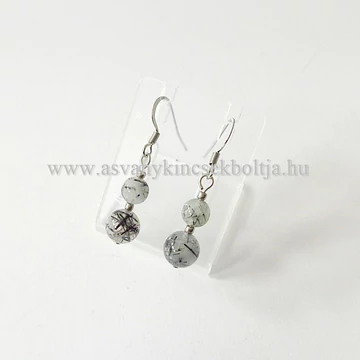 Turmalinkvarc 2 golyós fülbevaló