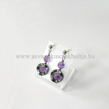 Ametiszt -hematit beszúrós fülbevaló Ametiszt -hematit beszúrós fülbevaló