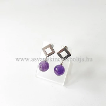 Ametiszt rombusz formájú fülbevaló Ametiszt rombusz formájú fülbevaló