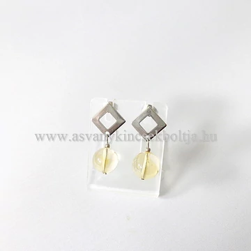 Citrin rombusz formájú fülbevaló
