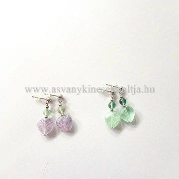Fluorit szív fülbevaló Fluorit szív fülbevaló