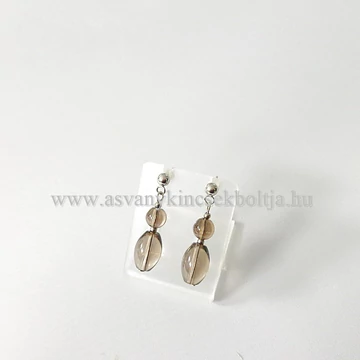 Füstkvarc rizs fülbevaló Füstkvarc rizs fülbevaló