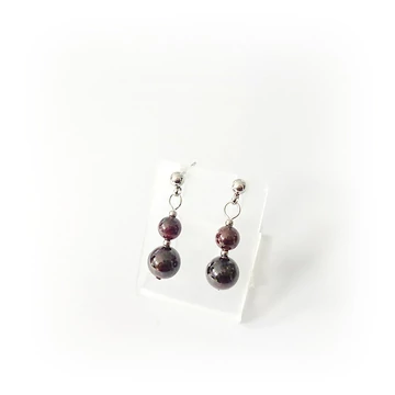 Gránát 2 golyós fülbevaló