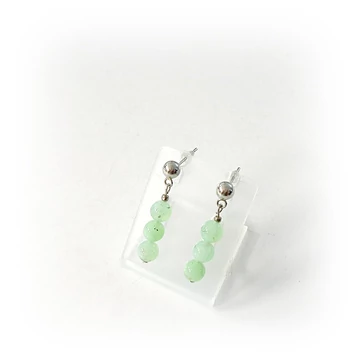 Krizopráz 3 golyós fülbevaló