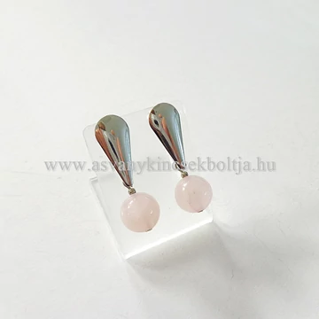 Rózsakvarc csepp fülbevaló Rózsakvarc csepp fülbevaló