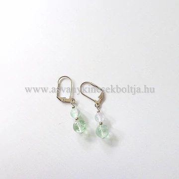 Fluorit 2 golyós fülbevaló