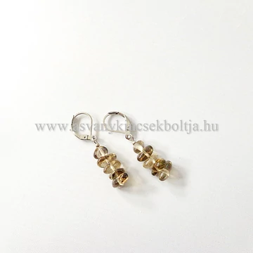 Füstkvarc szemcsés fülbevaló Füstkvarc szemcsés fülbevaló