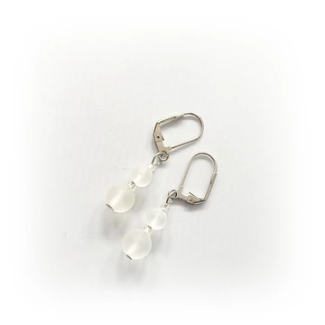 Matt hegyikristály 2 golyós fülbevaló