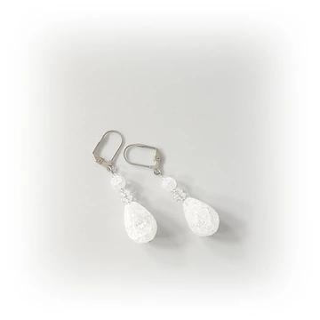 Repesztett hegyikristály nagy csepp fülbevaló