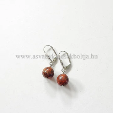 Breccsajáspis 1 golyós fülbevaló Breccsajáspis 1 golyós fülbevaló