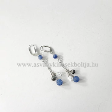 Kékkvarc láncos fülbevaló Kékkvarc láncos fülbevaló