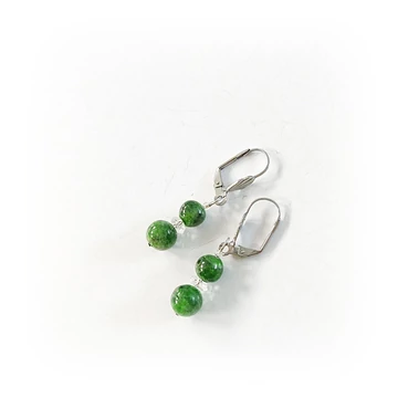 Krómdiopszid 2 golyós fülbevaló