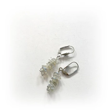 Labradorit szemcsés fülbevaló