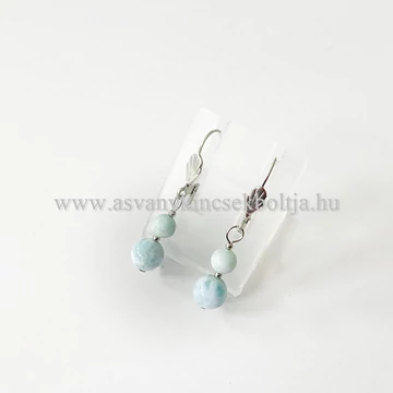 Larimár 2 golyós fülbevaló