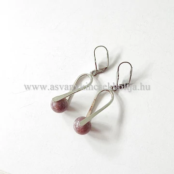 Lepidolit csavart fülbevaló