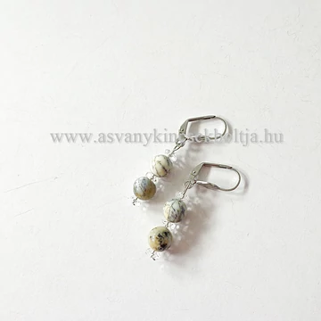 Merlinit 2 golyós fülbevaló hegyikristály korongokkal Merlinit 2 golyós fülbevaló hegyikristály korongokkal